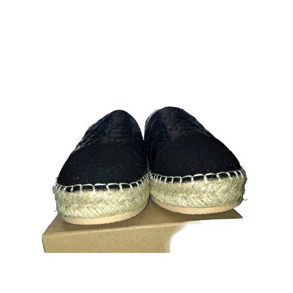 Jijixi Espadrille Black Quilted Cap Toe slip on flats 250 US 8.5 Summer Beach - Picture 4 of 6